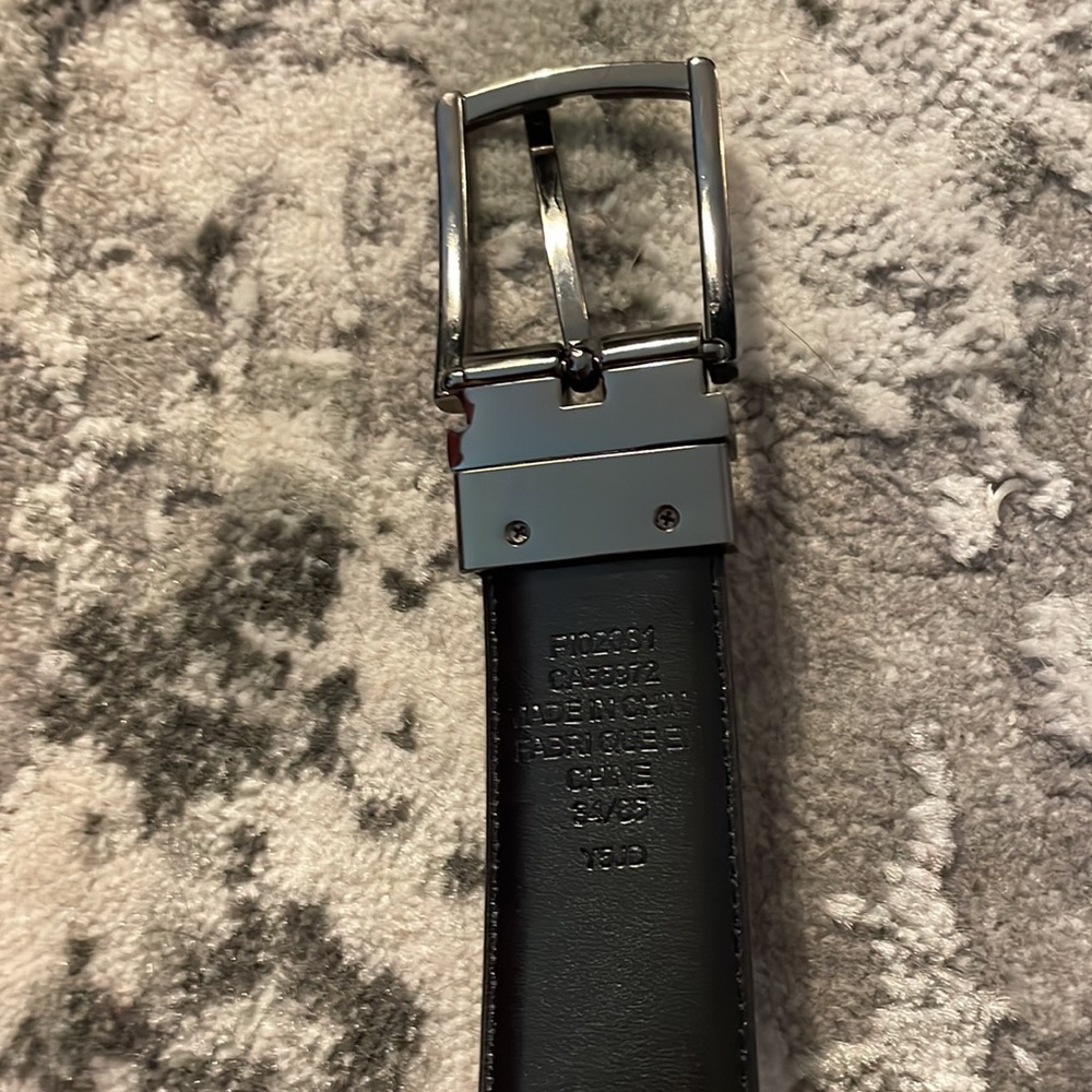 Tiled Reversible Leather Belt - 34 - Picture 5 of 7
